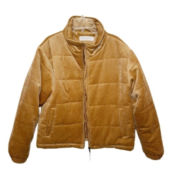 Nectar Clothing Corduroy Puffer Zip Front Sz Large Camel Academia - Picture 4 of 9